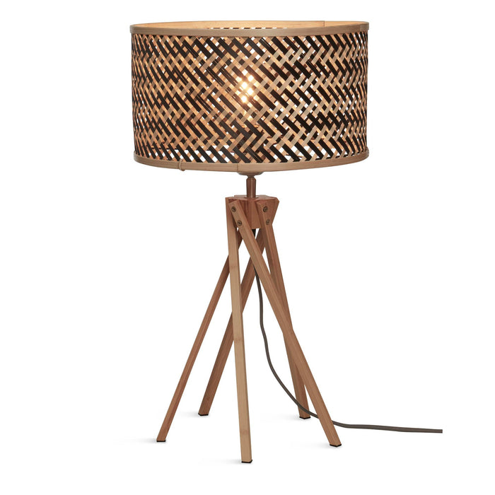 GOOD&MOJO Tafellamp Java - Bamboe|Zwart - Ø32x56cm