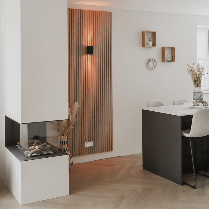 QAZQA Set van 2 moderne wandlampen zwart vierkant 2-lichts - Sandy