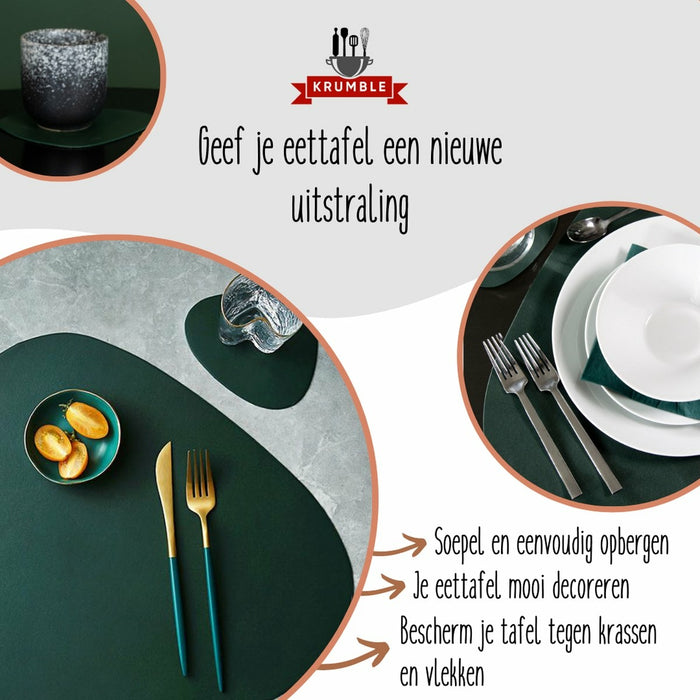 Krumble Placemat set design - 6 stuks - Groen