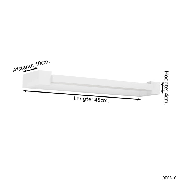 EGLO Gemiliana Spiegellamp - LED - 45 cm - Grijs|Wit