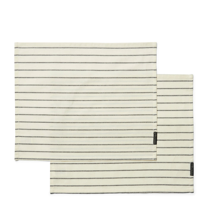 Riviera Maison Placemat set Katoen gestreept - Striped - Zwart |Wit