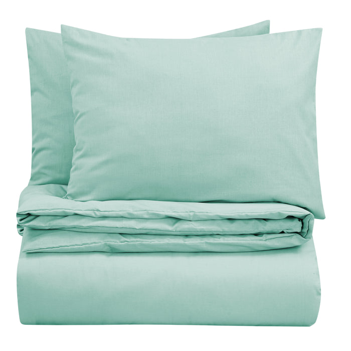 Seashell Dekbedovertrek Uni - 200x200|220cm - mint groen