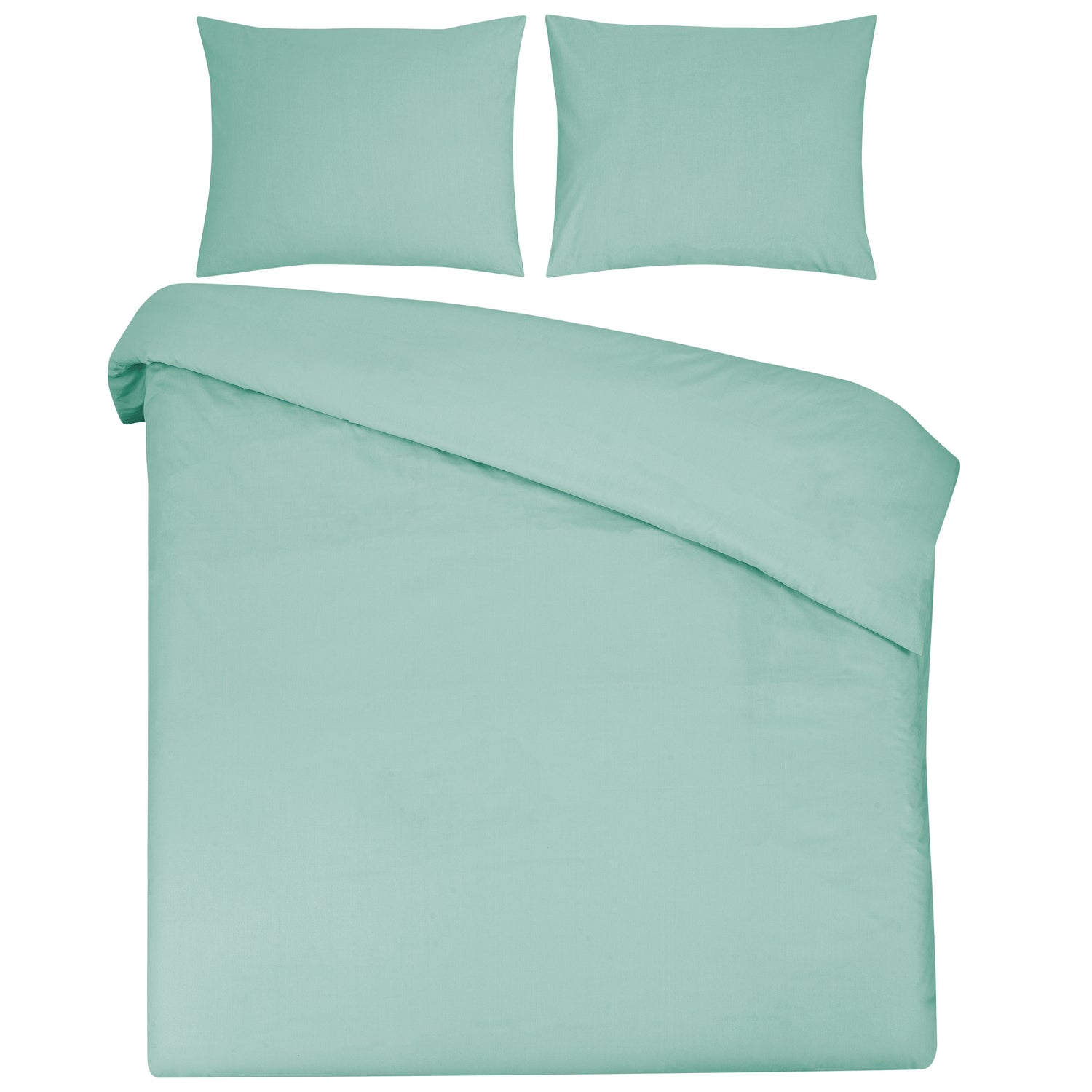 Seashell Dekbedovertrek Uni - 200x200|220cm - mint groen