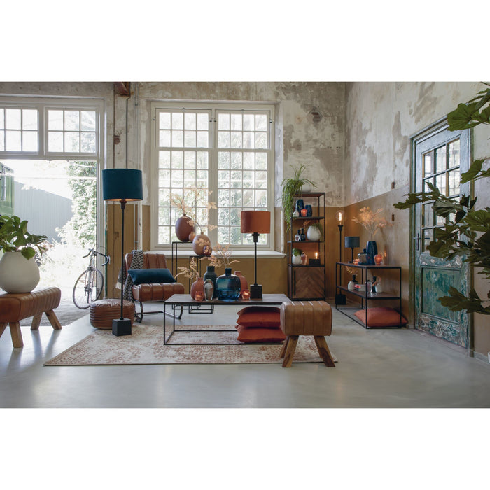 Light & Living Tafellamp Shiva|Velours - Zwart|Blauw - Ø35x84cm