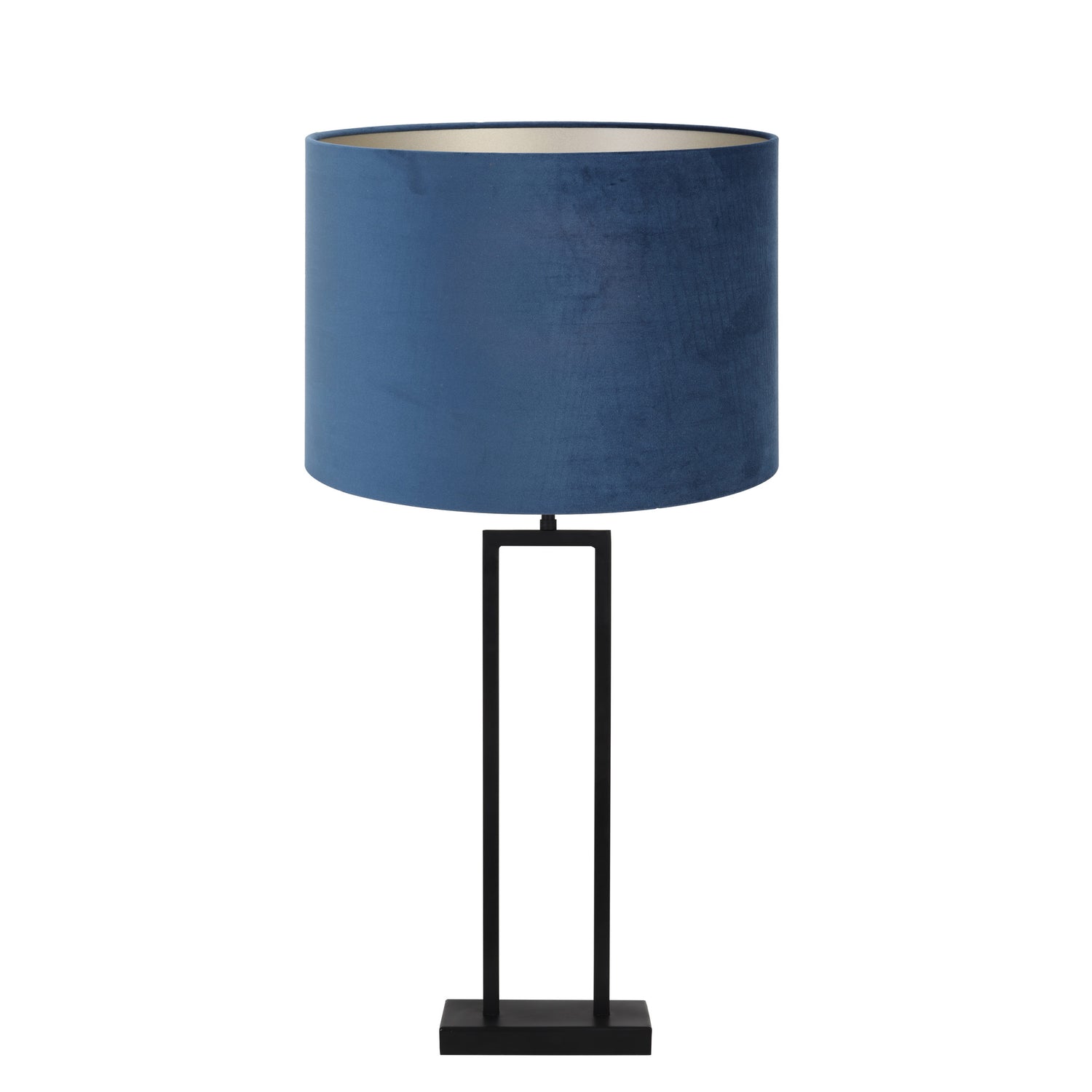 Light & Living Tafellamp Shiva|Velours - Zwart|Blauw - Ø35x84cm