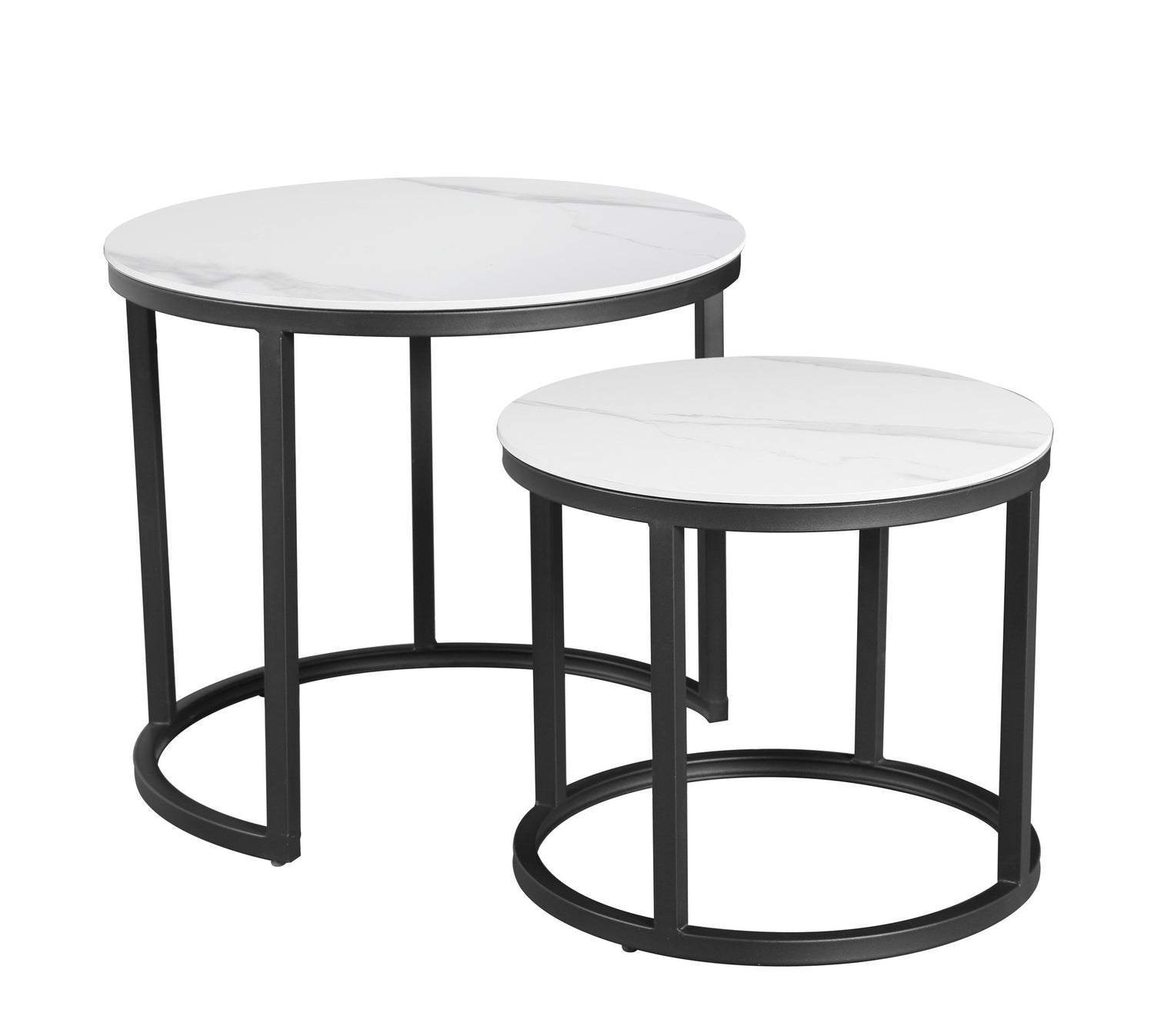 Dimehouse Salontafel set van 2 Paige marmer wit rond