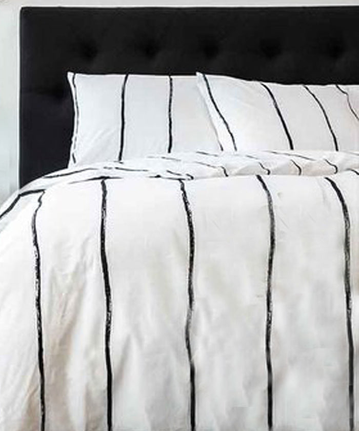 Seashell Fair Dekbedovertrek - 140x200cm - wit lily streep