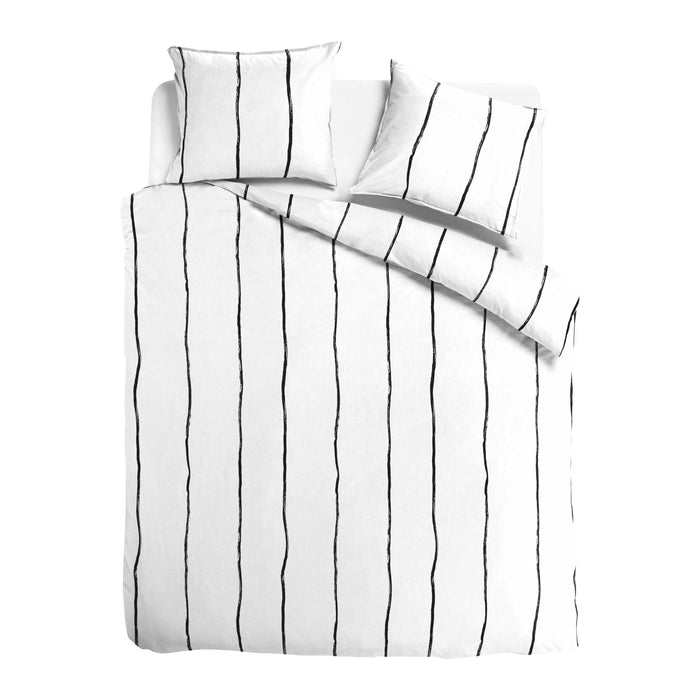 Seashell Fair Dekbedovertrek - 140x200cm - wit lily streep