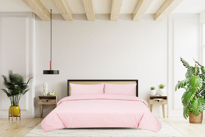 Dekbedovertrek Uni - 140x200|220cm - zacht roze