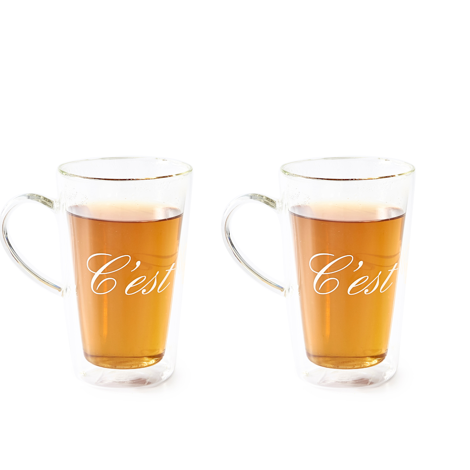 Riviera Maison Dubbelwandige glazen set - C'est Chaud 370 ML - 2 stuks