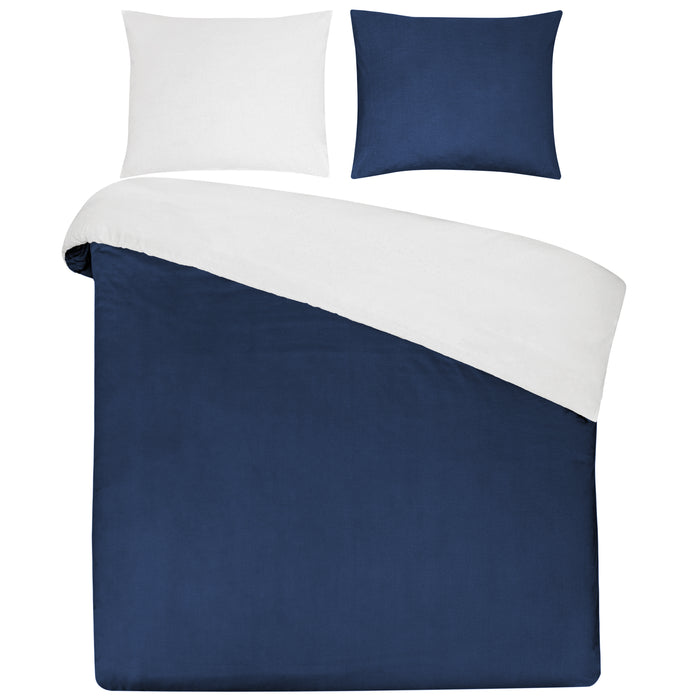 Seashell Dekbedovertrek katoensatijn 200x200|260cm blauw wit