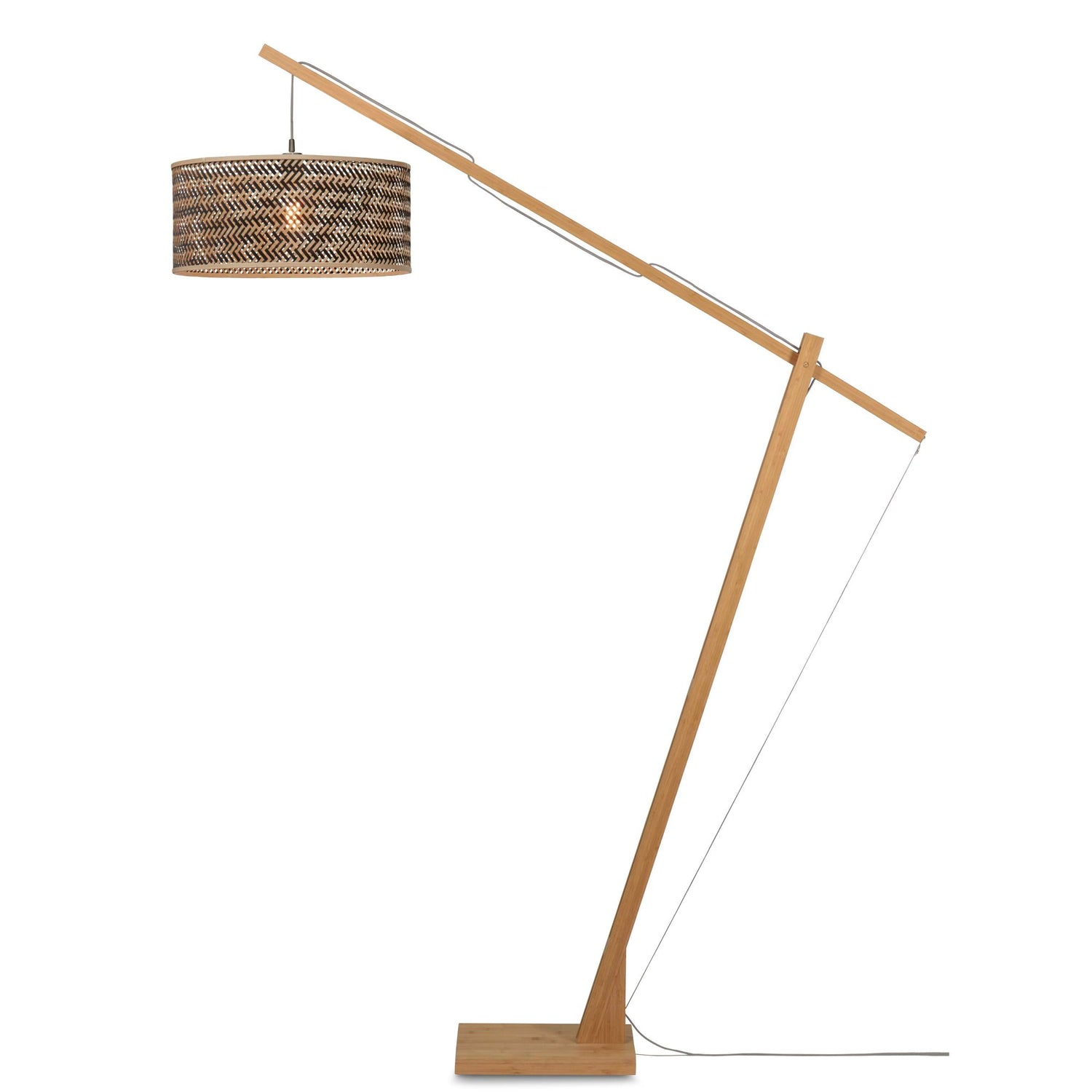 GOOD&MOJO Vloerlamp Java - Bamboe|Zwart - 175x50x207cm