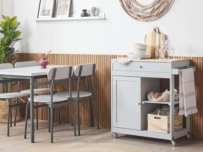 Beliani - TRAPANI - Keukentrolley - Lichtgrijs - MDF