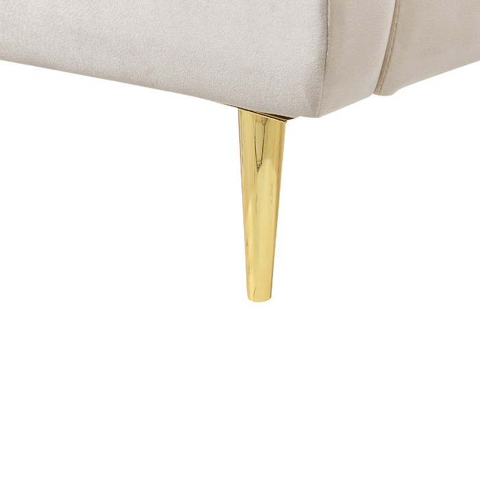 Beliani - FORBACH - Tweepersoonsbed - Beige - 180 x 200 cm - Fluweel