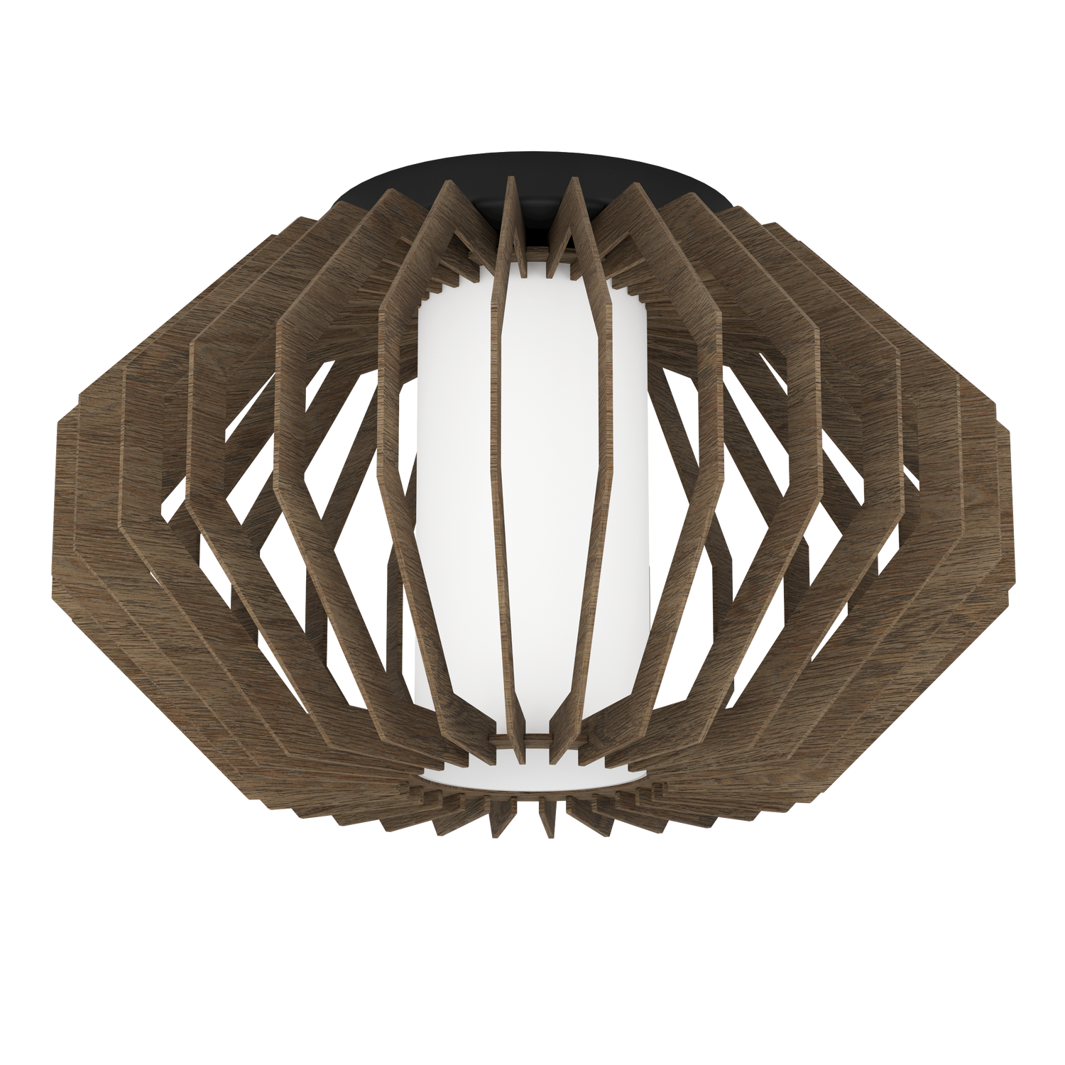 EGLO Rusticaria Plafondlamp - E27 - Ø 45 cm - Zwart|Bruin|Wit