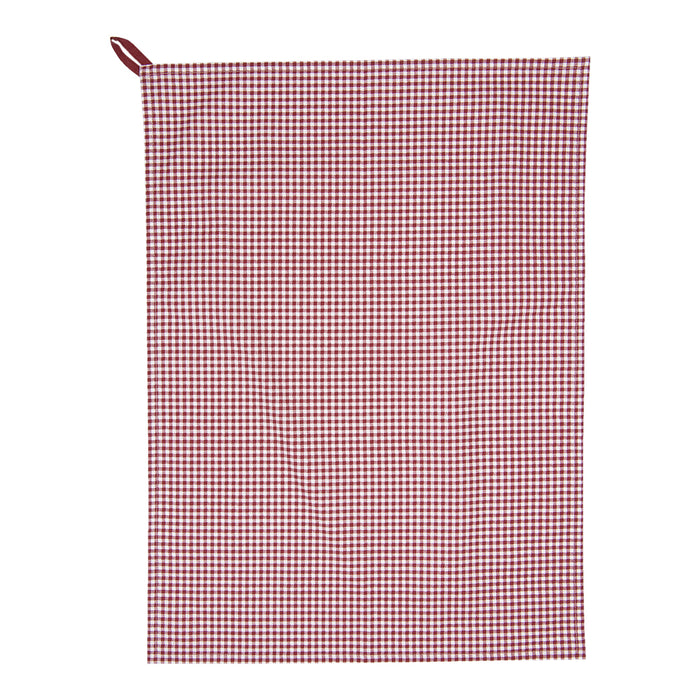 Clayre & Eef Theedoek 50x70 cm Rood Wit Katoen Ruit