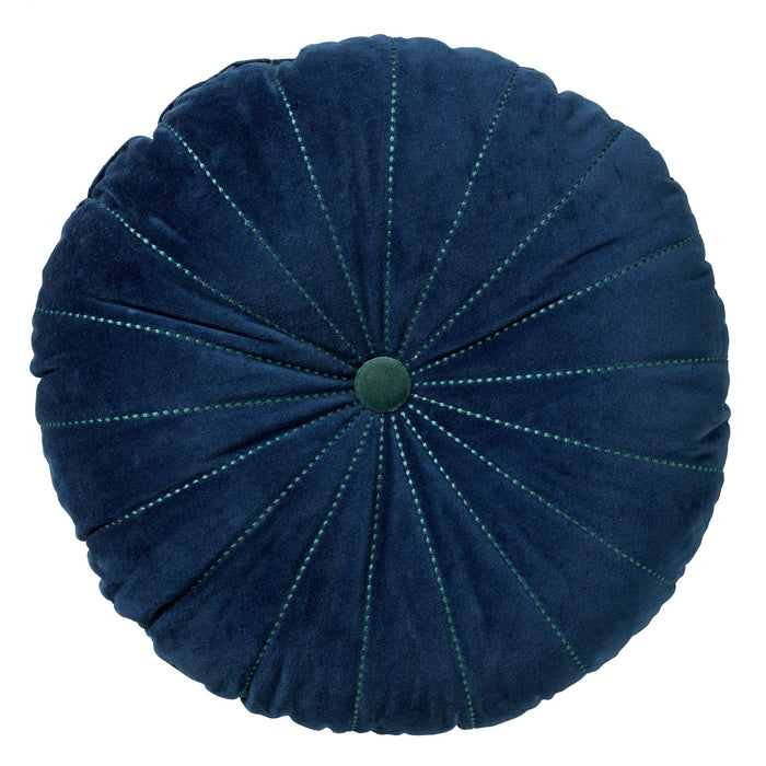 Fluwelen Kussen Rond Marine Blauw - Ø50 cm (incl. vulling)