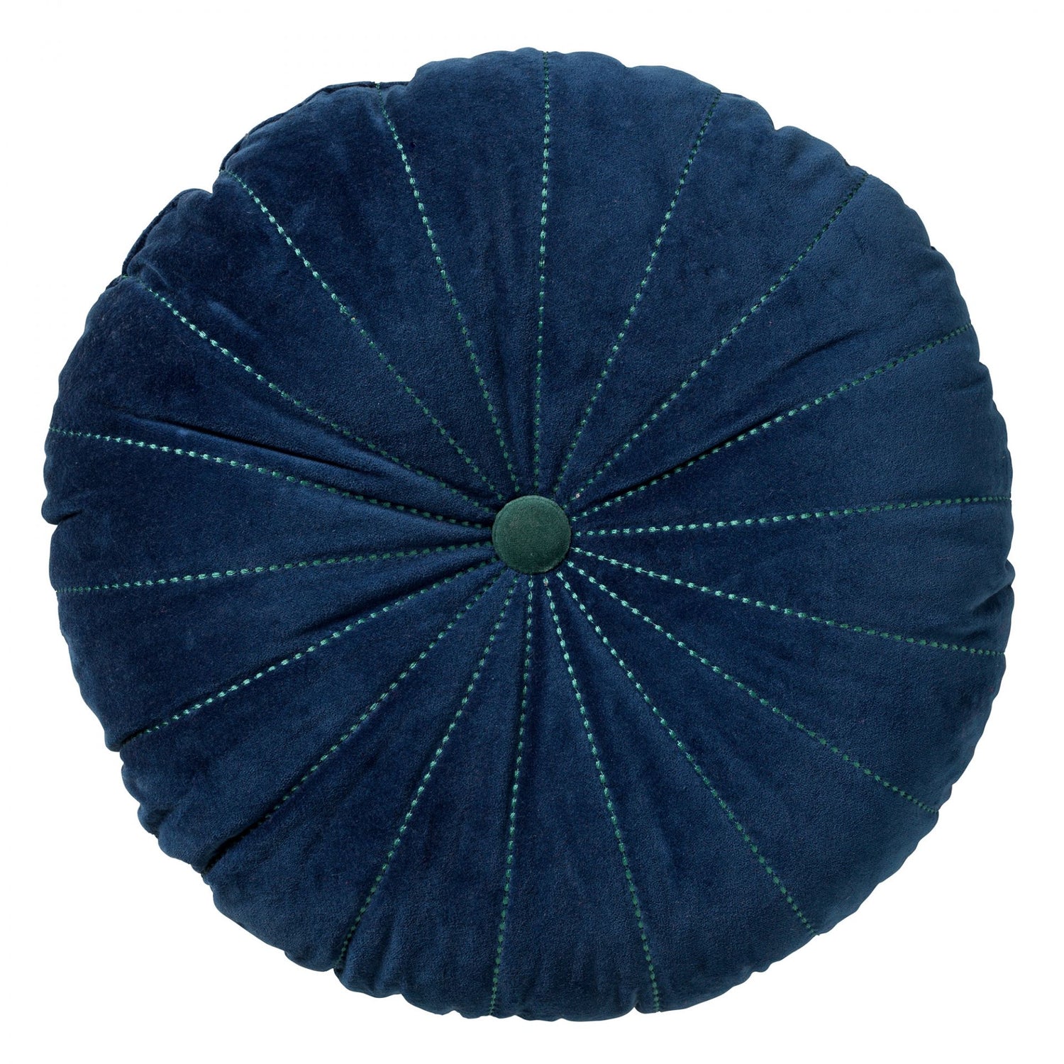 Fluwelen Kussen Rond Marine Blauw - Ø50 cm (incl. vulling)