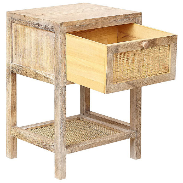 Beliani - ESTO - Nachtkastje - Lichtbruin  - Paulowniahout