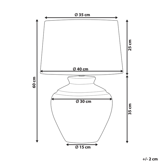 Beliani - CAINE - Tafellamp - Lichtbeige - Keramiek