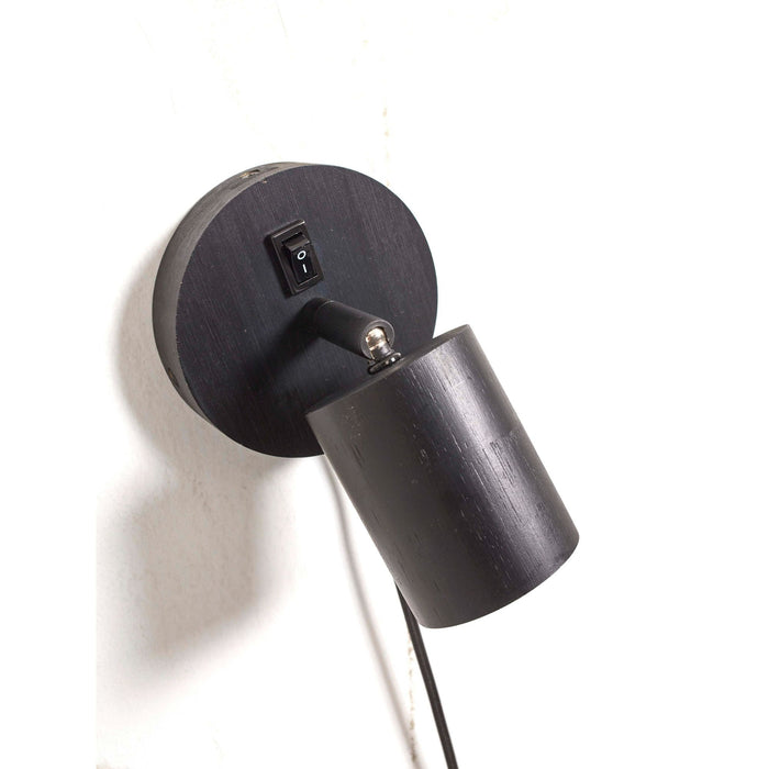 GOOD&MOJO Wandlamp Java - Bamboe Zwart - Ø12cm