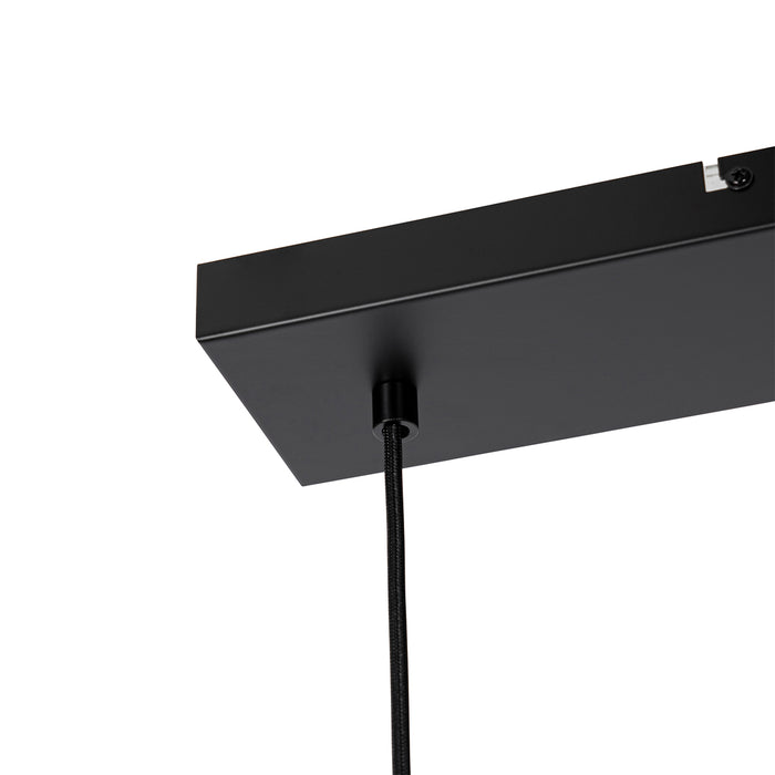 QAZQA Design hanglamp zwart met goud en smoke glas 4-lichts - Kyan