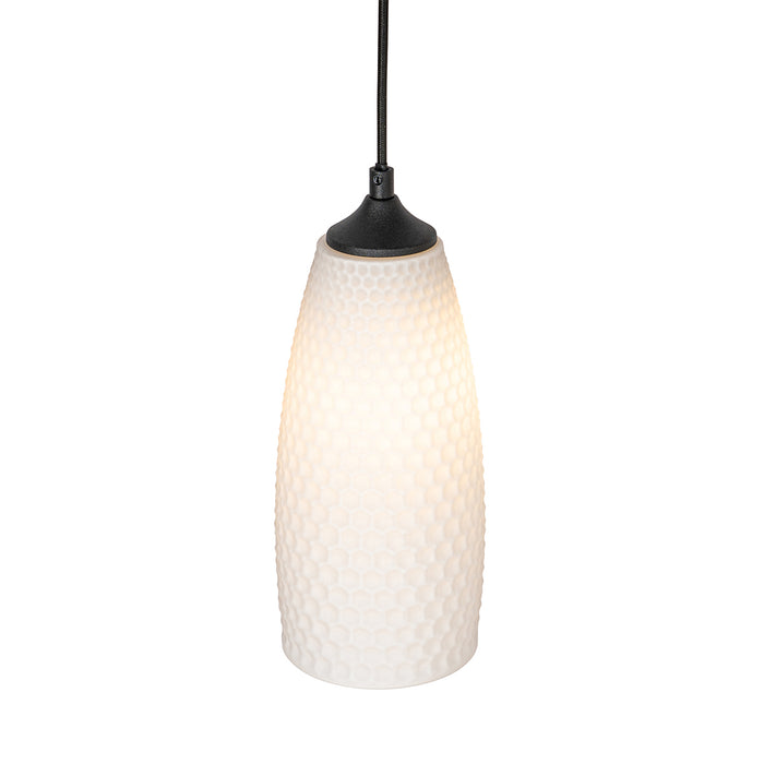 QAZQA Art Deco hanglamp zwart met opaal glas 8-lichts - Hanne