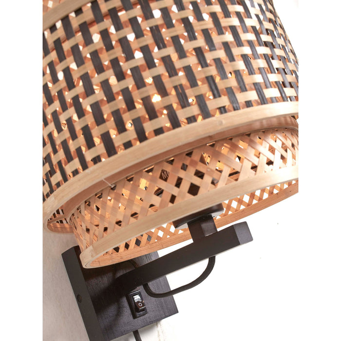 GOOD&MOJO Wandlamp Bhutan - Bamboe|Zwart - Ø25cm
