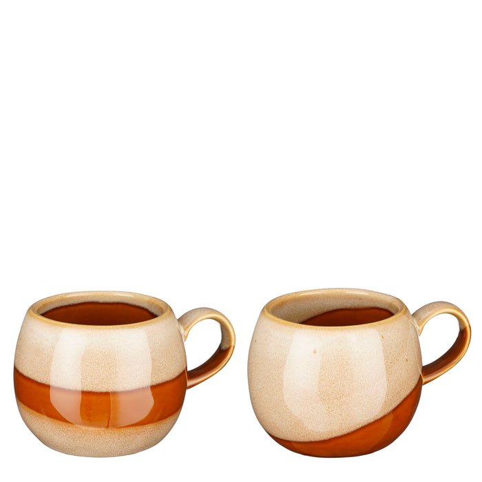 Mica Decorations Pagus Mok - Set van 2 - 450 ml - Bruin
