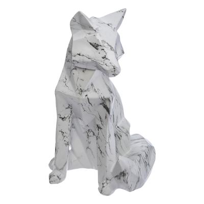 Decoratief beeld Fox Origami Marble Wit - Vos - B 15,5 x H 25,5 CM