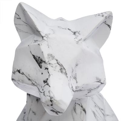 Decoratief beeld Fox Origami Marble Wit - Vos - B 15,5 x H 25,5 CM