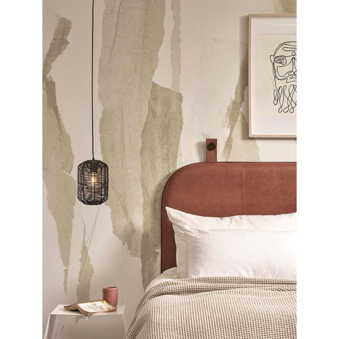 GOOD&MOJO Hanglamp Tanami - Rotan Zwart - Ø18x25cm