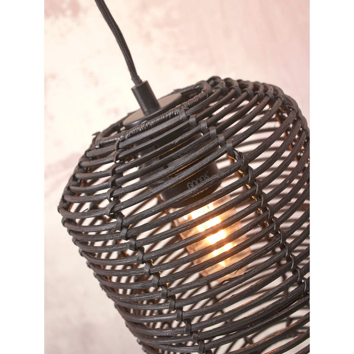 GOOD&MOJO Hanglamp Tanami - Rotan Zwart - Ø18x25cm