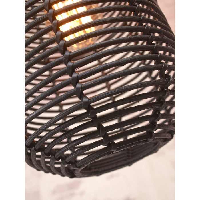 GOOD&MOJO Hanglamp Tanami - Rotan Zwart - Ø18x25cm