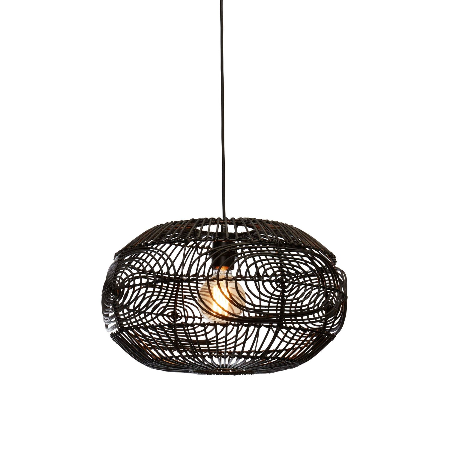 GOOD&MOJO Hanglamp Madeira - Rotan Zwart - Ø48cm
