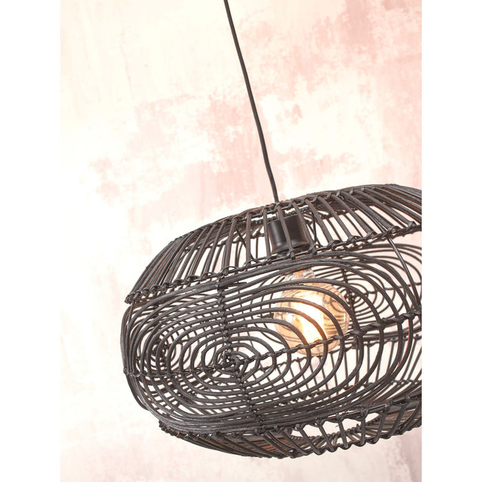 GOOD&MOJO Hanglamp Madeira - Rotan Zwart - Ø48cm