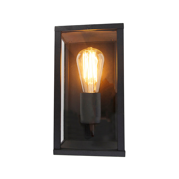 QAZQA Set van 2 Industriële wandlampen zwart 26 cm IP44  - Charlois