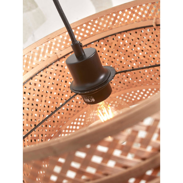 GOOD&MOJO Vloerlamp Bhutan - Bamboe|Zwart - 55x31x150cm