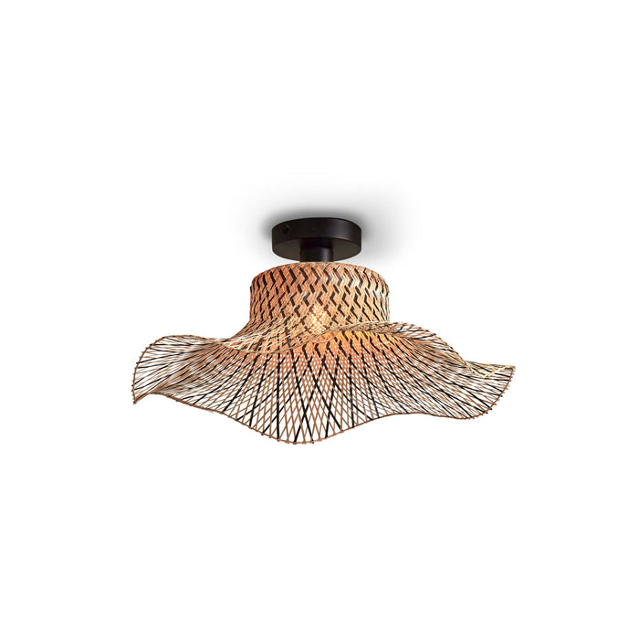 GOOD&MOJO Plafonniere Ibiza - Bamboe|Zwart - 50x50x15cm