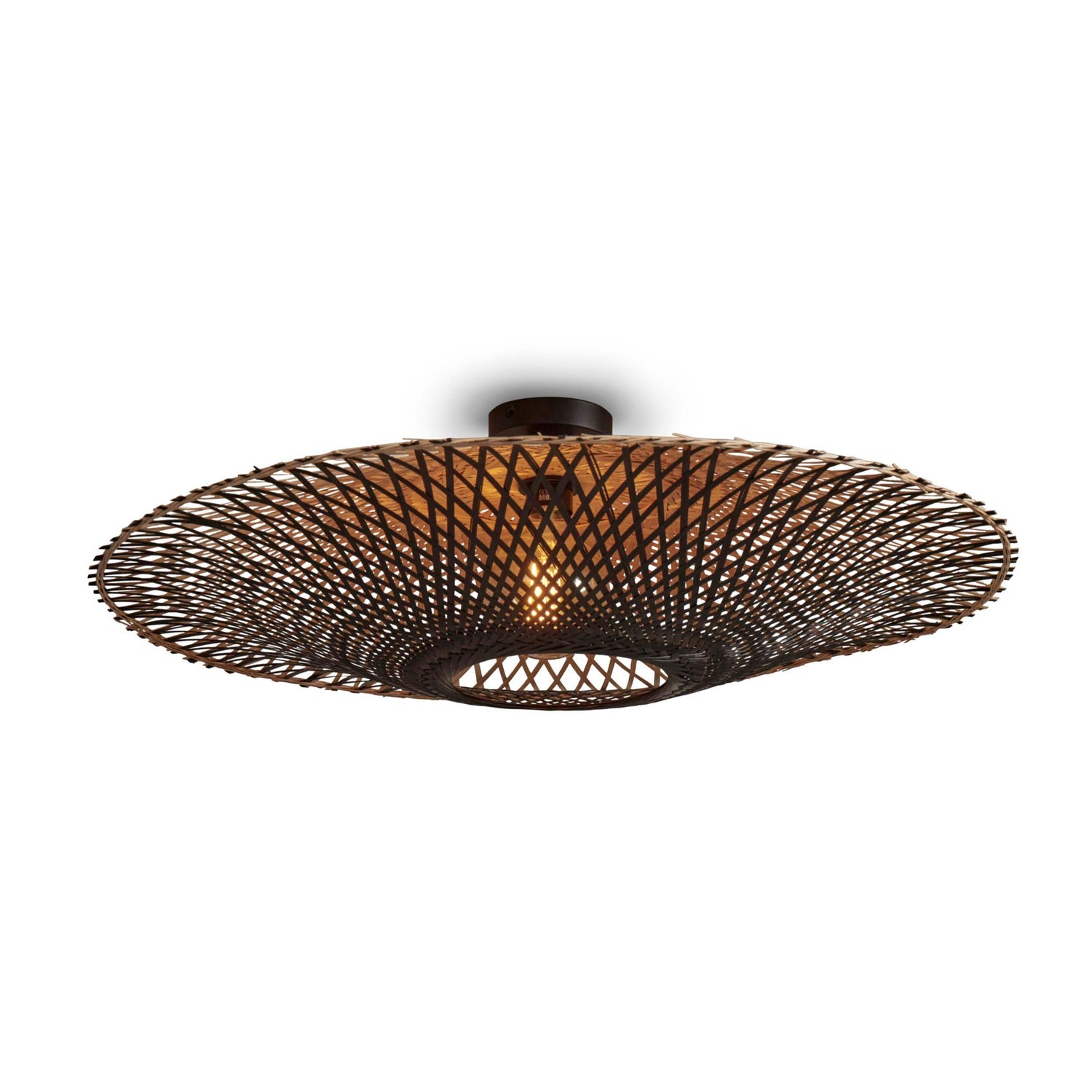 GOOD&MOJO Kalimantan Plafondlamp - Ø87cm - Zwart / Bamboe