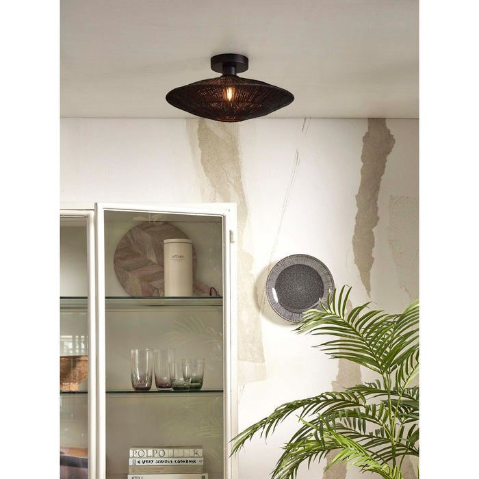 GOOD&MOJO Plafonniere Iguazu - Jute Zwart - Ø40cm