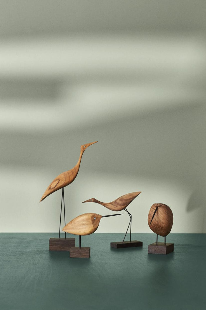 Warm Nordic Beak Bird Tall Heron decoratie eiken