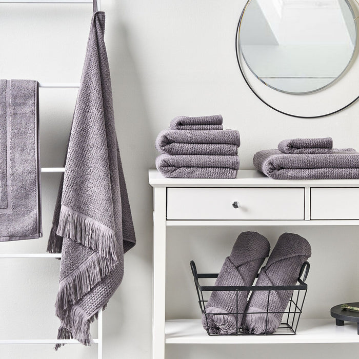 Beliani - ATIU - Handdoek set van 9 - Grijs - Katoen