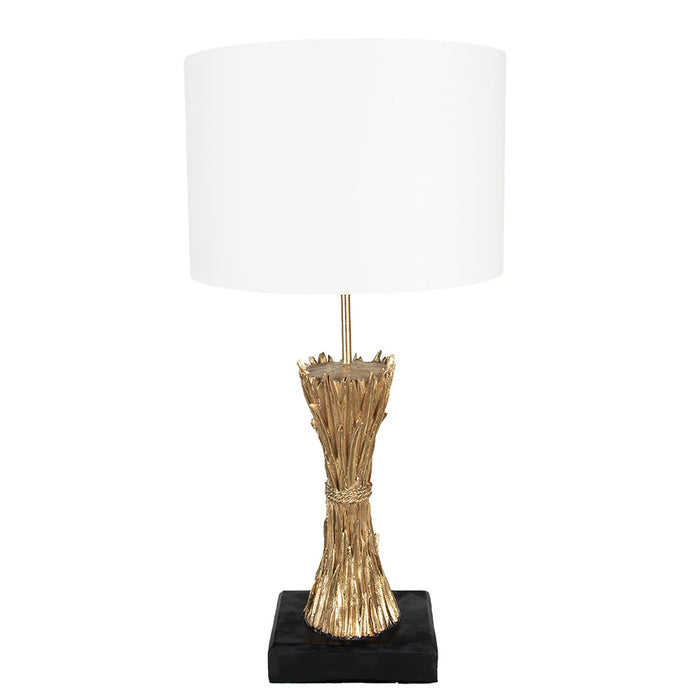 Clayre & Eef Tafellamp Ø 30x60 cm Goudkleurig Polyresin