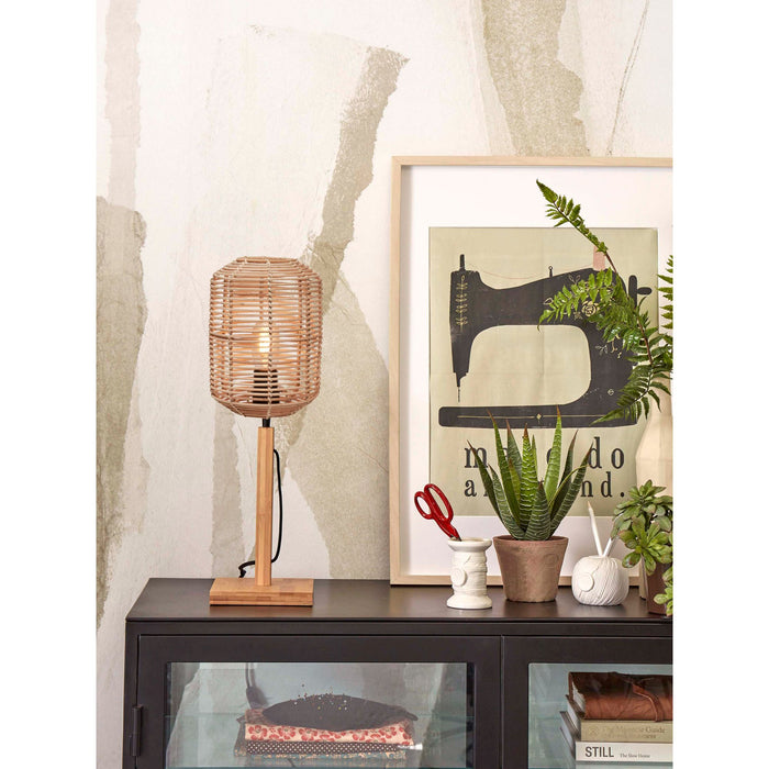 GOOD&MOJO Tafellamp Tanami - Bamboe|Rotan - Ø18cm