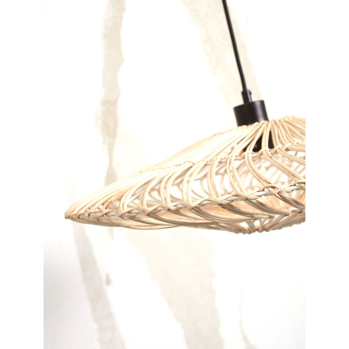 GOOD&MOJO Hanglamp Zanzibar - Rotan Wit - Ø40x12cm