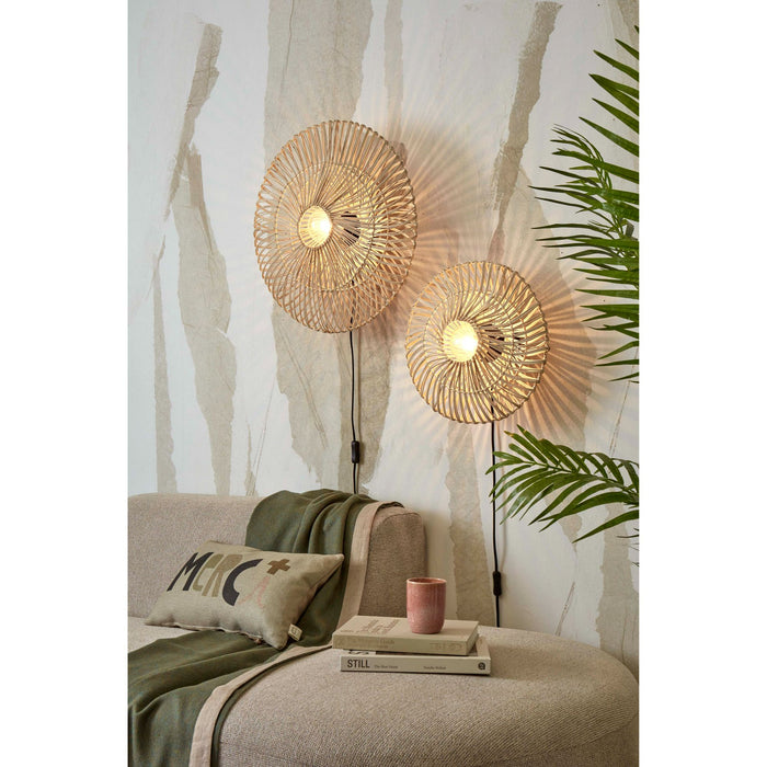 GOOD&MOJO Wandlamp Zanzibar - Rotan Wit - Ø40cm
