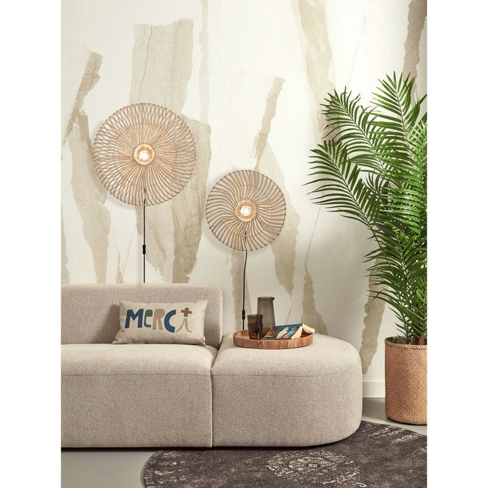 GOOD&MOJO Wandlamp Zanzibar - Rotan Wit - Ø40cm
