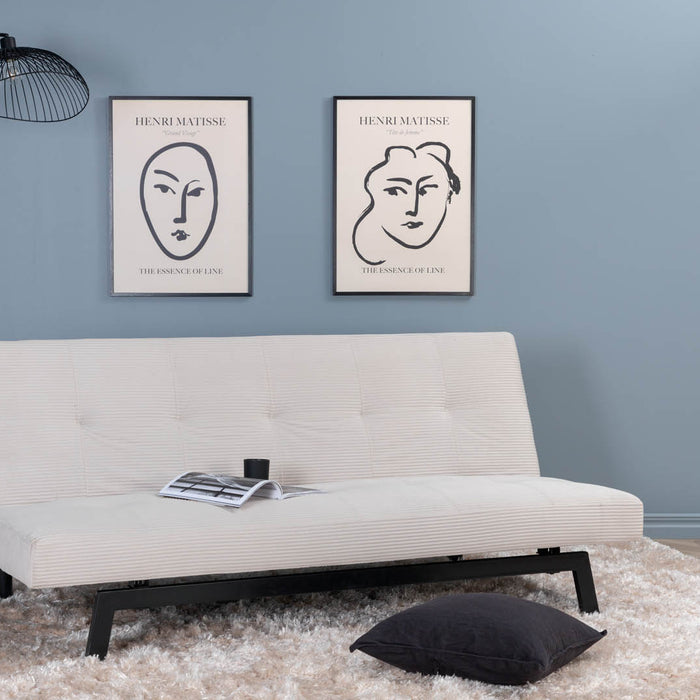 Hioshop Bodil slaapbank fluweel beige.