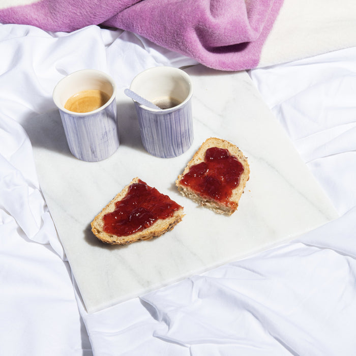 STONED Wit Marmer Serveerplank Vierkant 30 x 30 cm